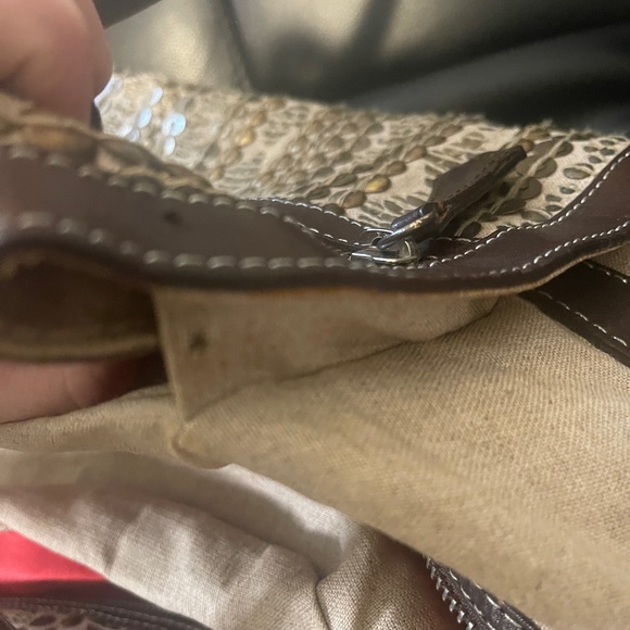 Christian Louboutin Gold and Brown Satchel with Luxurious Embellishments- As is - Picture 10 of 14